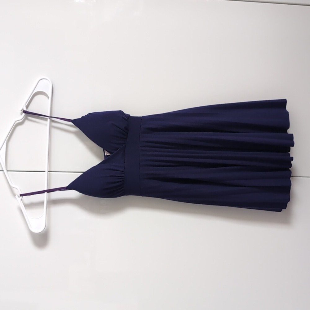 Dark Purple Spaghetti Strap Pleated Top / Made in USA / Size Large